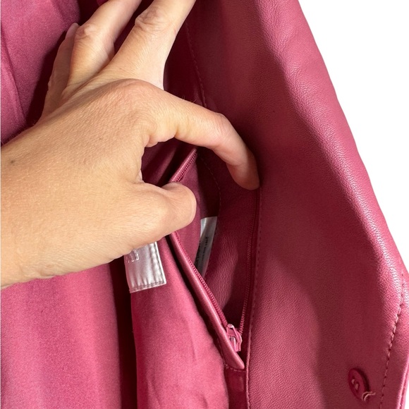 2ND DAY | Birger et Mikkelson 100% Lamb Leather Pink Belted Trench EU 34 XS - Picture 11 of 12